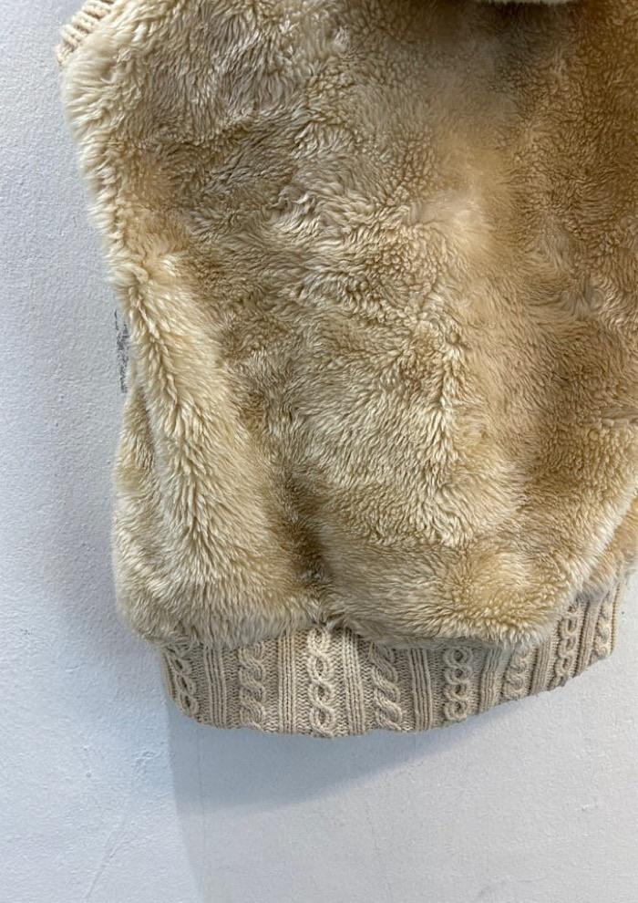 vintage fur zip-up (M) 6