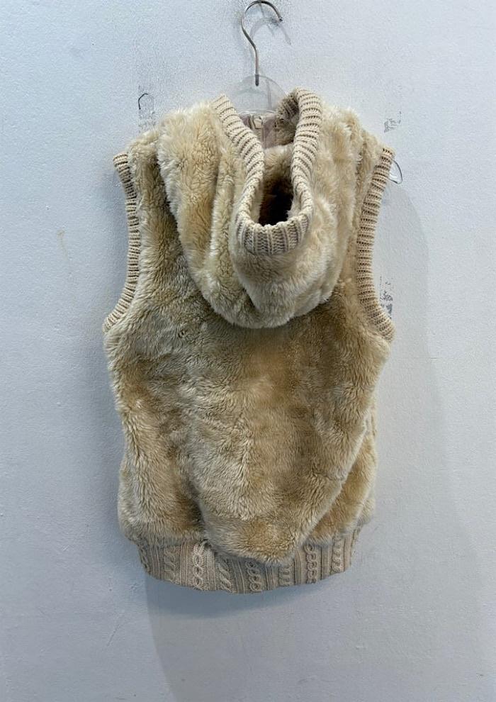 vintage fur zip-up (M) 5