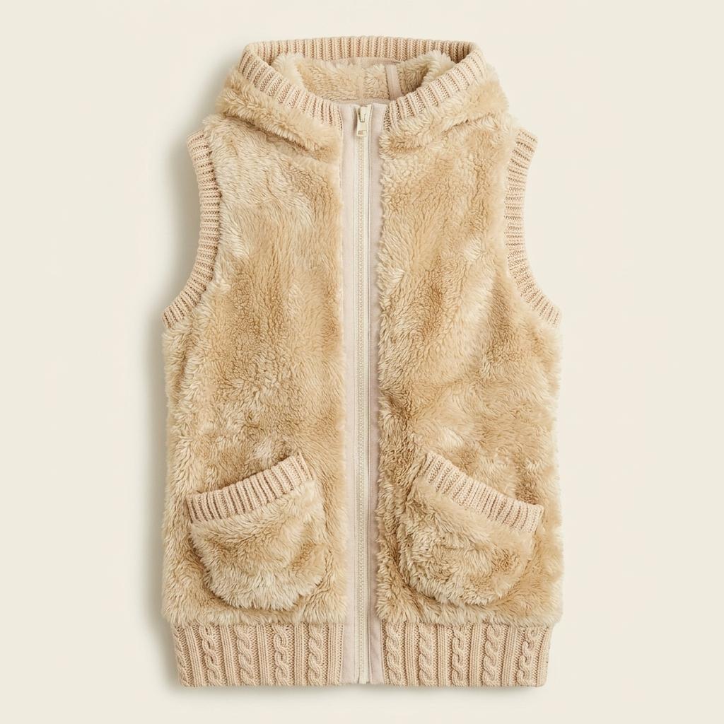 vintage fur zip-up (M) 1