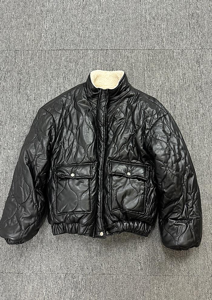 vegan leather reversible jacket (L) 2