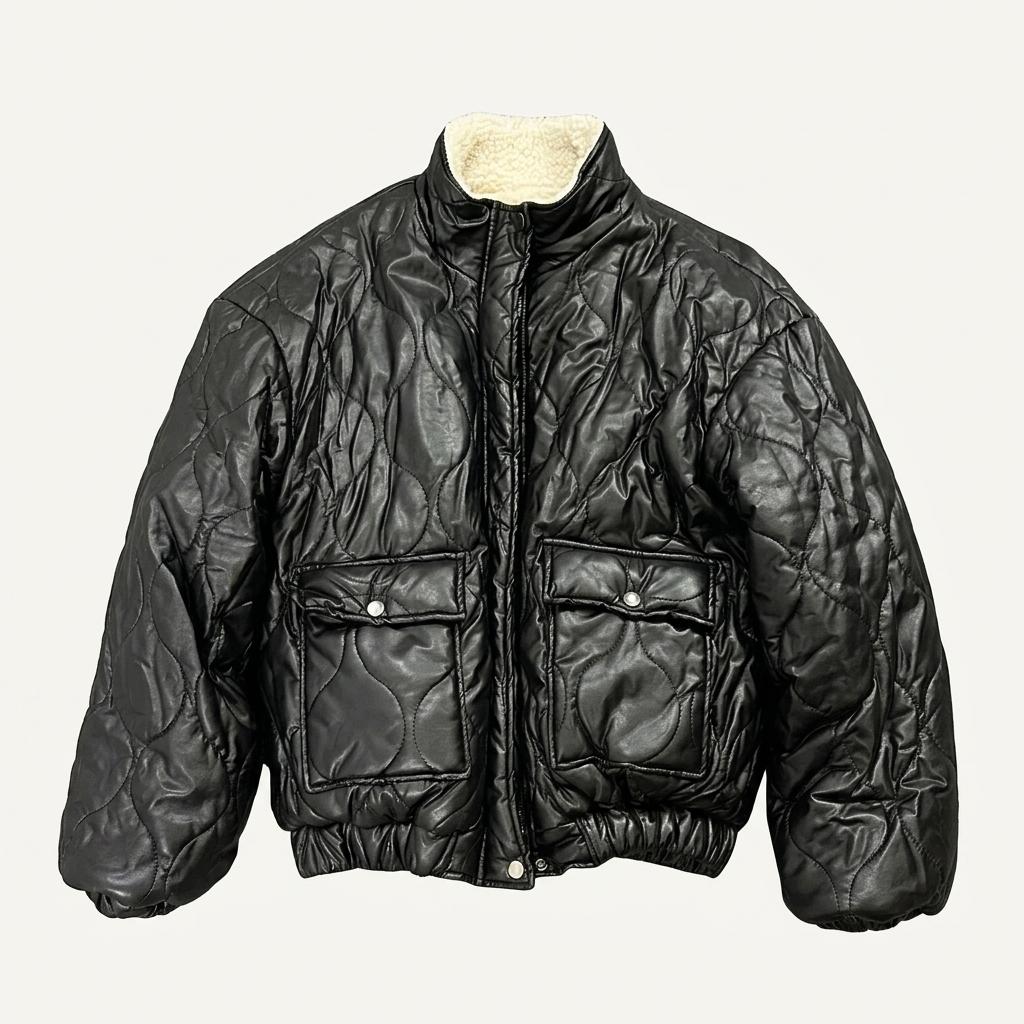 vegan leather reversible jacket (L) 1