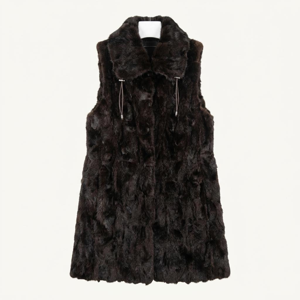 mink long vest (S) 1