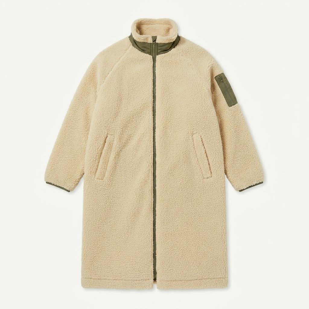 fleece long coat 1