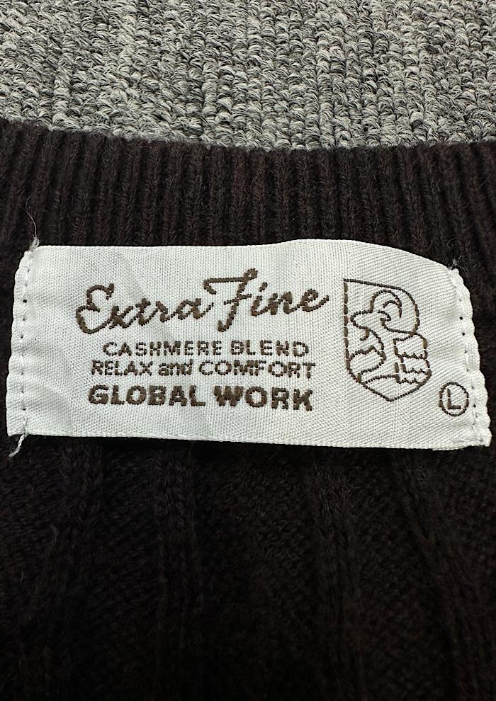 global work knit (XL) dark brown color 4