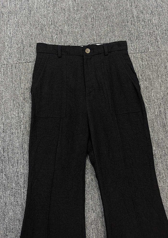 see linen 100% bootscut pants (27inch) 3