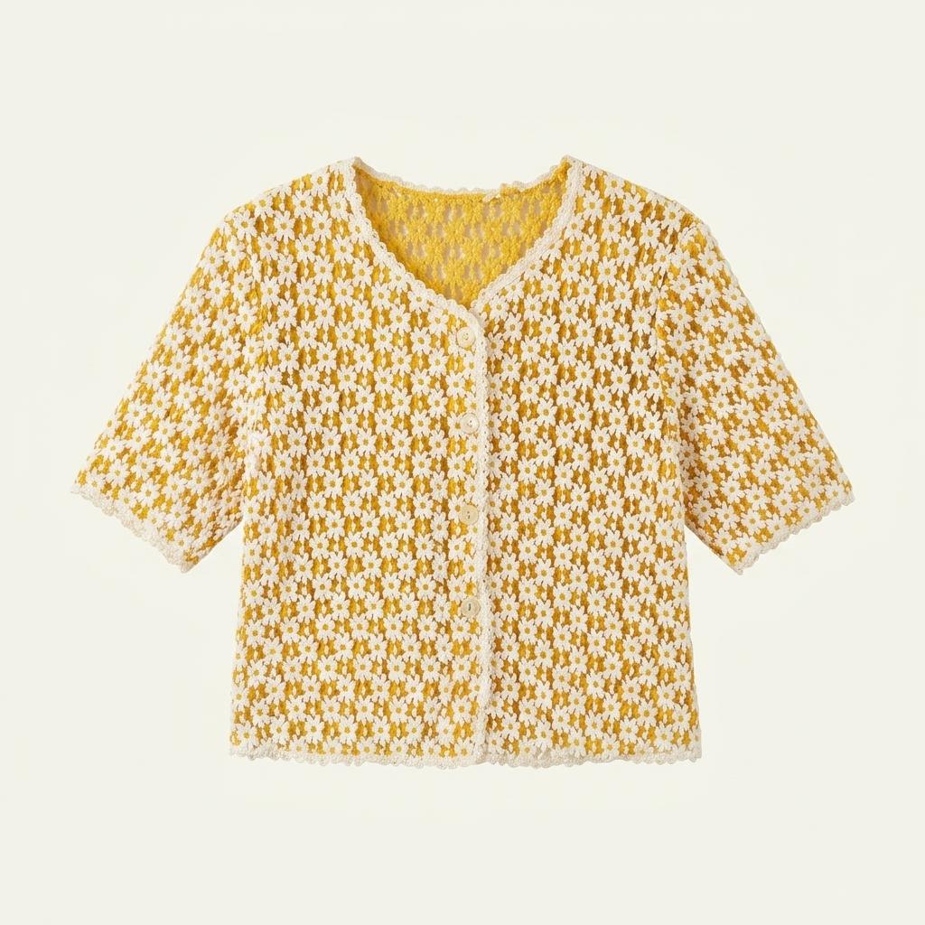 daisy see through cardigan 1