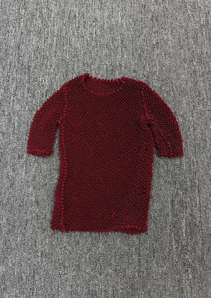 popcorn pleats top (wine color) 3