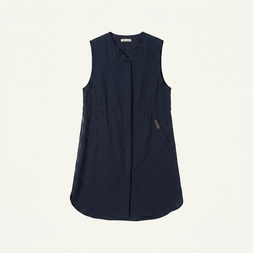 linen long vest 1
