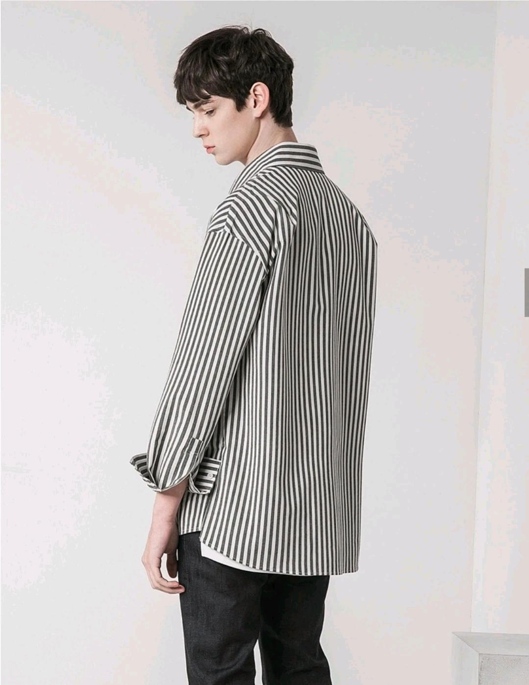 남성 드로우핏 스트라이프셔츠 싸게 팝니다