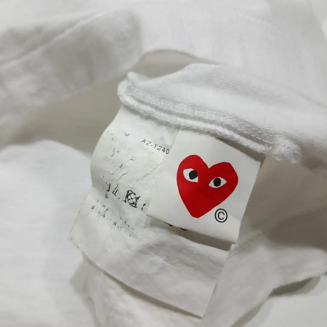 CK079 XL 꼼데가르송플레이 일본판 멀티하트도트 화이트 반팔 티셔츠 6