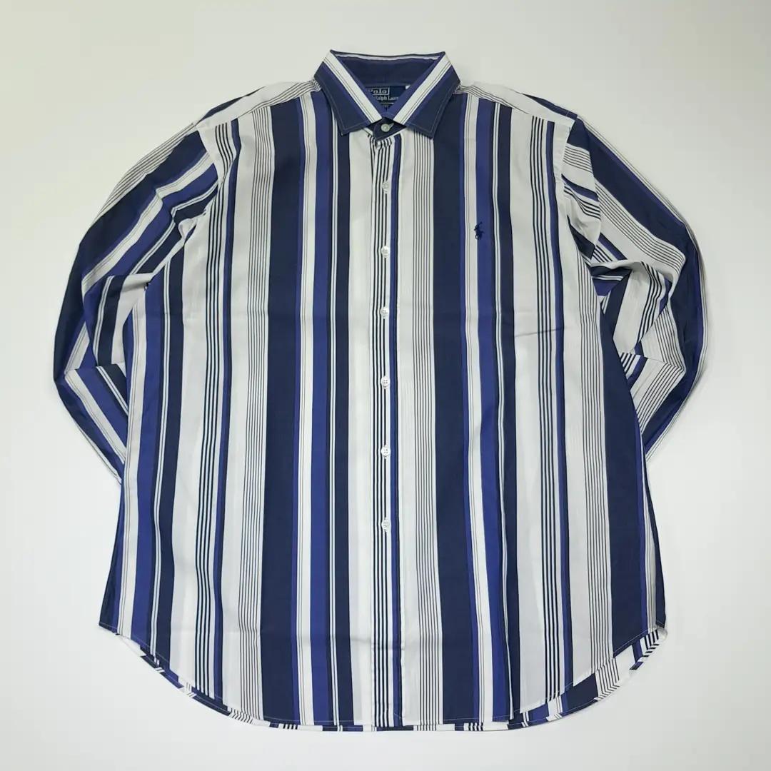 CK047 XL 폴로 90s 홍콩판 네이비 멀티 스트라이프 셔츠 남방 2
