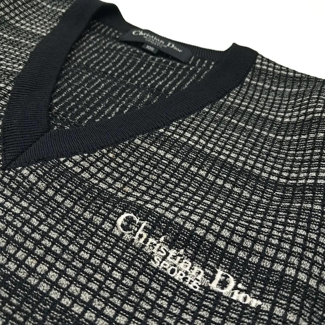 CK029 XL 디올 90s 브이넥 블랙 니트조끼 베스트 5