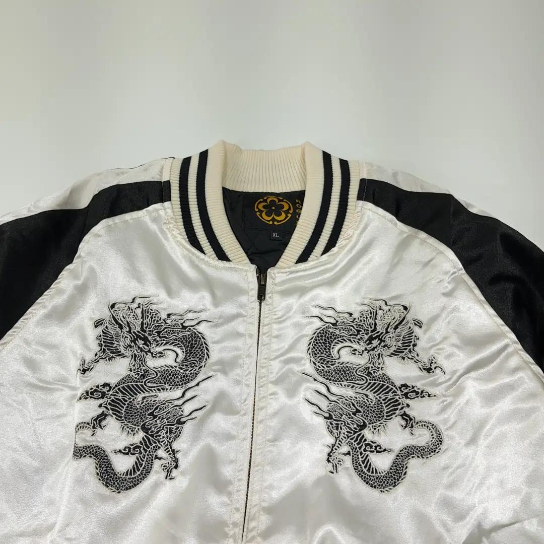 CL881 [새상품] XL 로그 00s 새틴 백룡 스카잔 자켓 점퍼 3