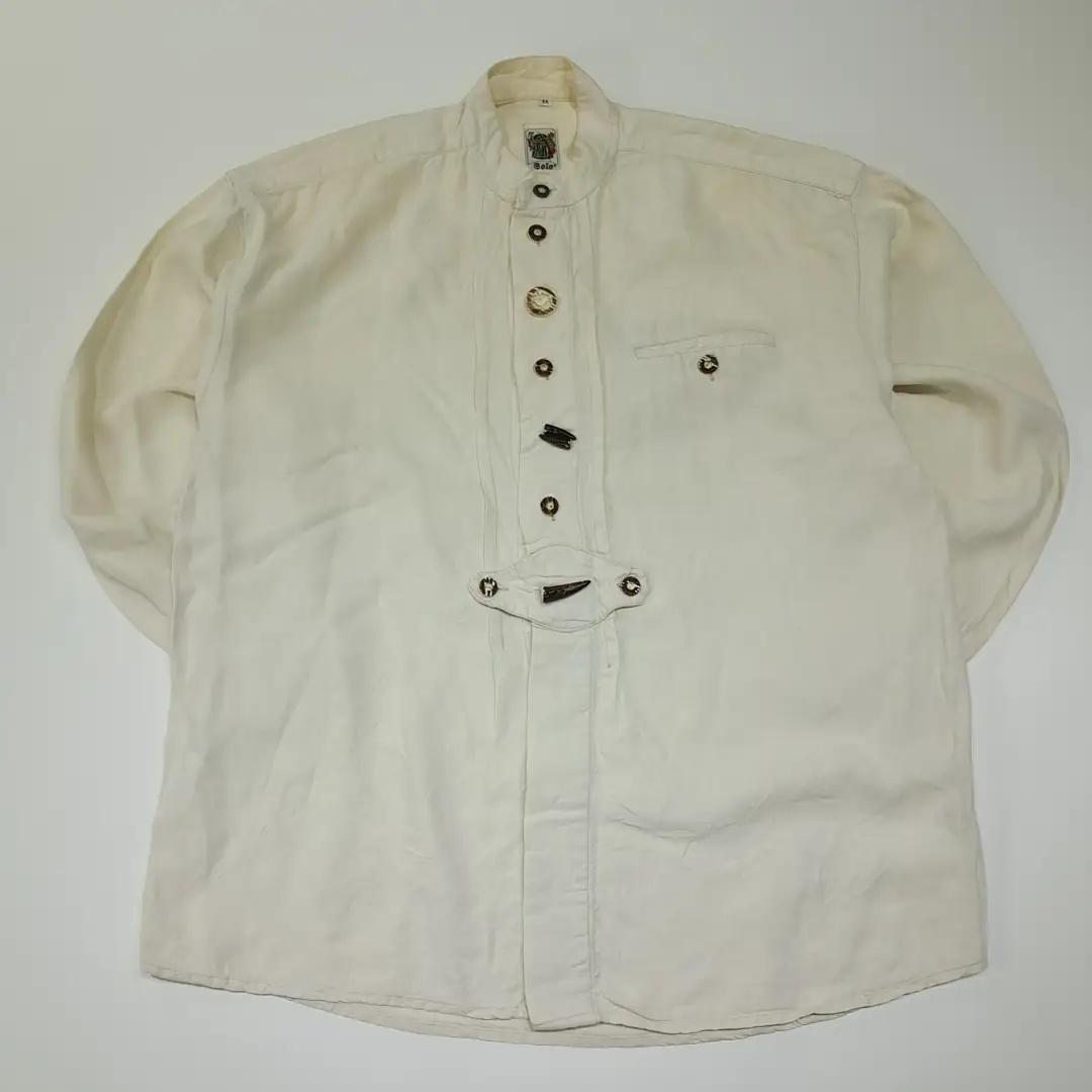 CL876 2XL Solo 80s 독일 트라흐텐 바바리안 린넨 알펜 셔츠 남방 2