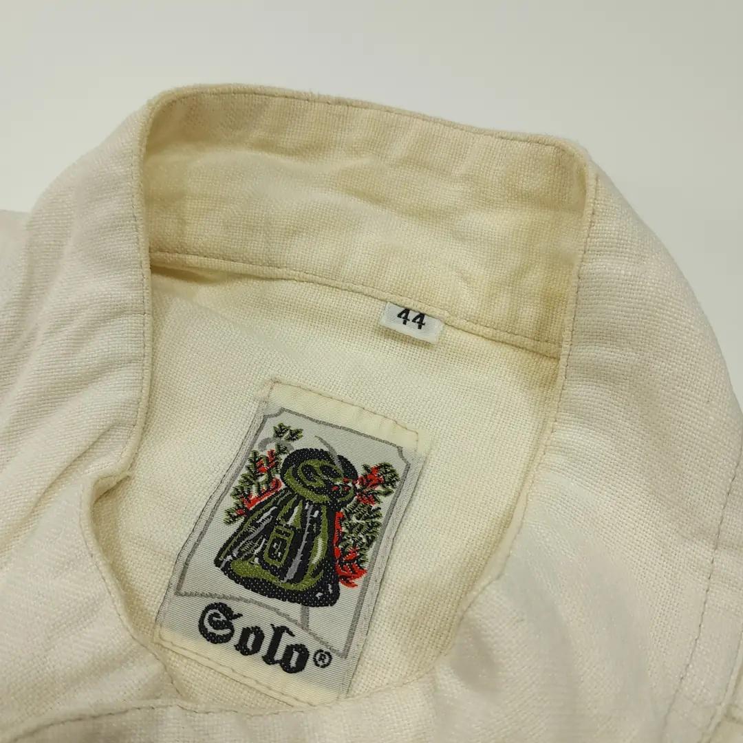 CL876 2XL Solo 80s 독일 트라흐텐 바바리안 린넨 알펜 셔츠 남방 5