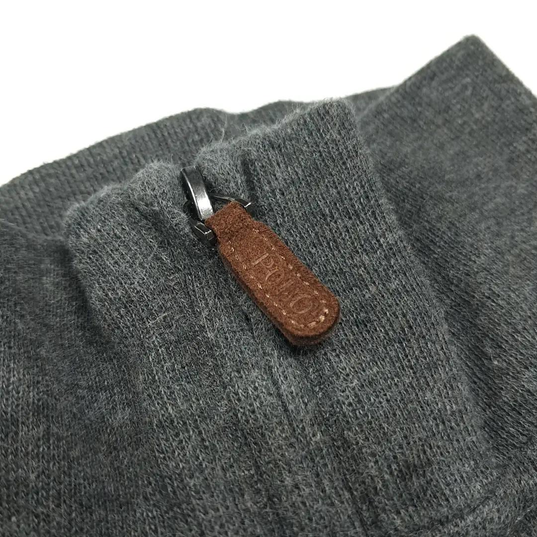 CL830 S 폴로 가죽풀러 그레이 하프집업 스웻셔츠 4