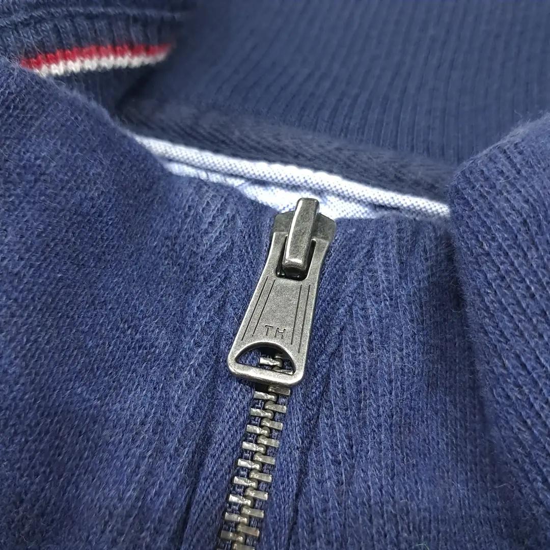 CL824 2XL 타미힐피거 00s 하프집업 네이비 니트 스웨터 4