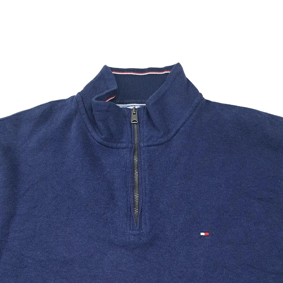 CL824 2XL 타미힐피거 00s 하프집업 네이비 니트 스웨터 3