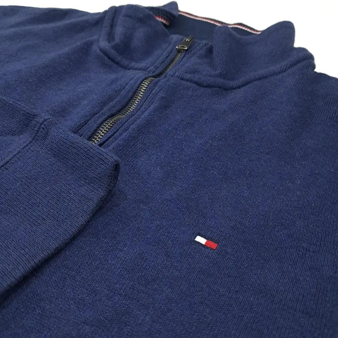 CL824 2XL 타미힐피거 00s 하프집업 네이비 니트 스웨터 6