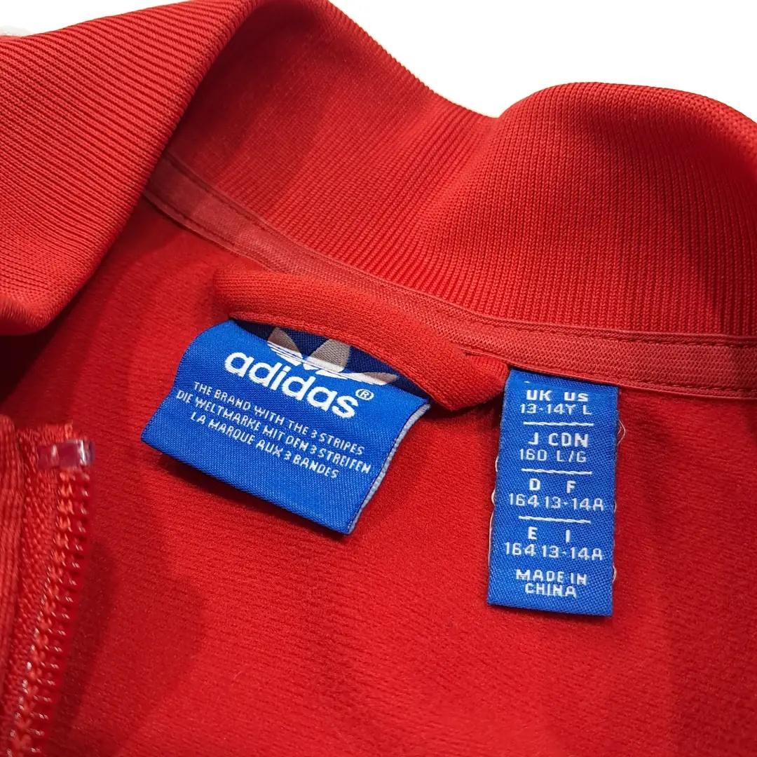 CL696 L 아디다스 오리지널 00s 트레포일 레드 저지 자켓 집업 4