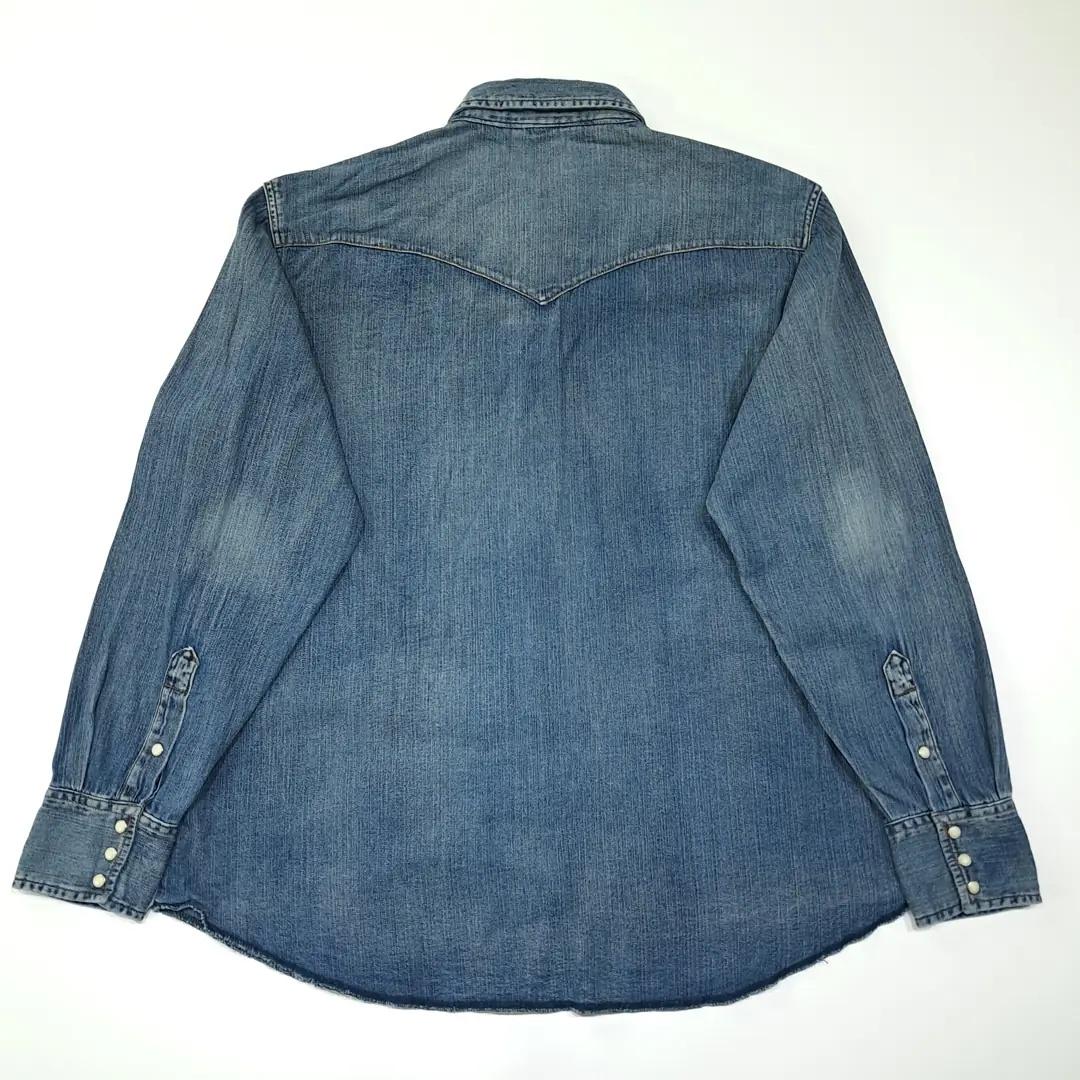 CL692 XL 랭글러 90s 코튼 웨스턴 미디엄블루 데님셔츠 남방 6