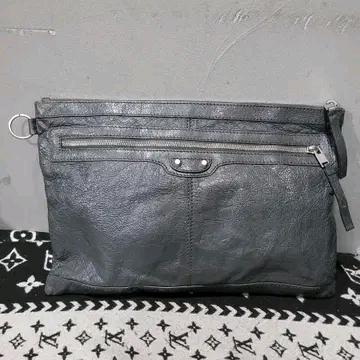 정품 발렌시아가 가죽 모터 클러치백 (그레이색) 4