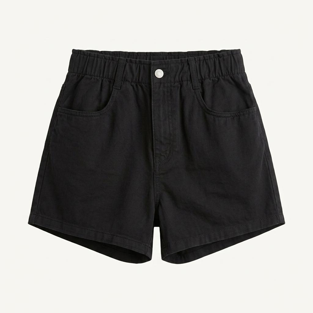 H&M 블랙 밴딩 코튼 반바지 1