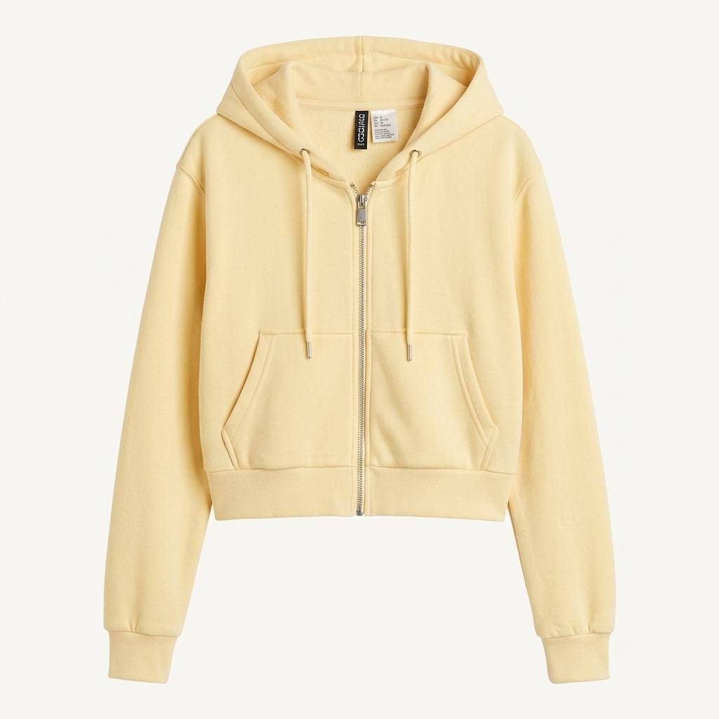 H&M DIVIDED 옐로우 크롭 후드 집업 1