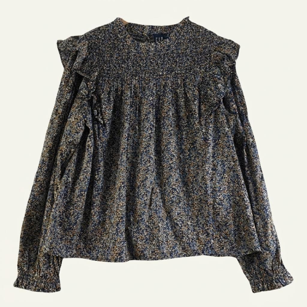 GAP 여성M 블랙 잔꽃 블라우스 M5979 1