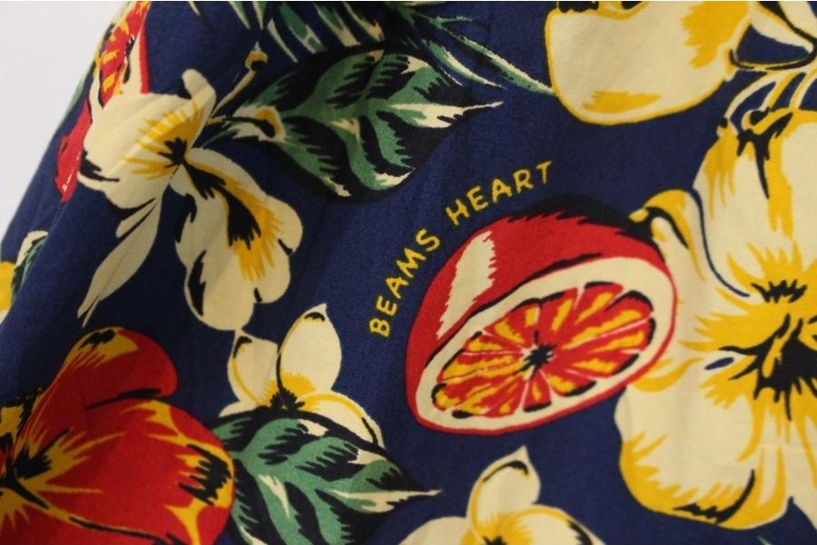 BEAMS HEART 빔즈 하와이안 플라워 로고 프린팅 스커트 8