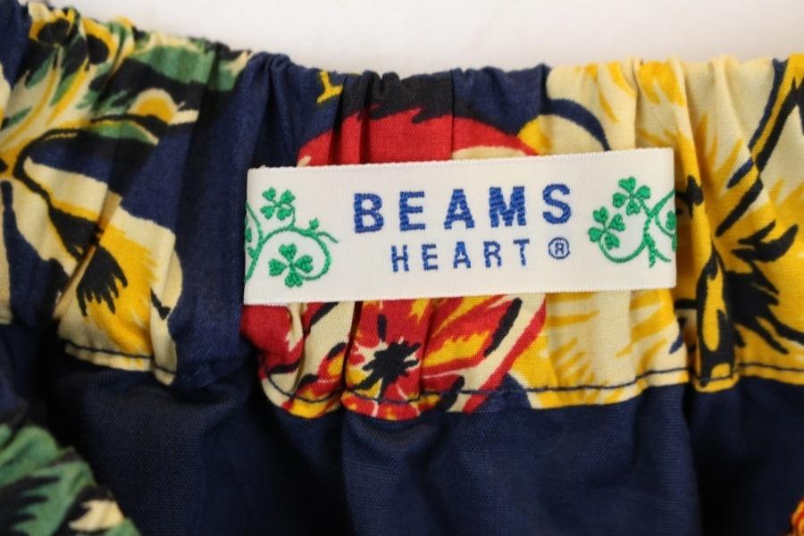 BEAMS HEART 빔즈 하와이안 플라워 로고 프린팅 스커트 9