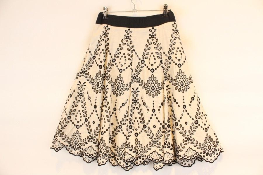 TYCHEZ VINTAGE LINEN 린넨54% 블랙 플라워펀칭 스커트 10