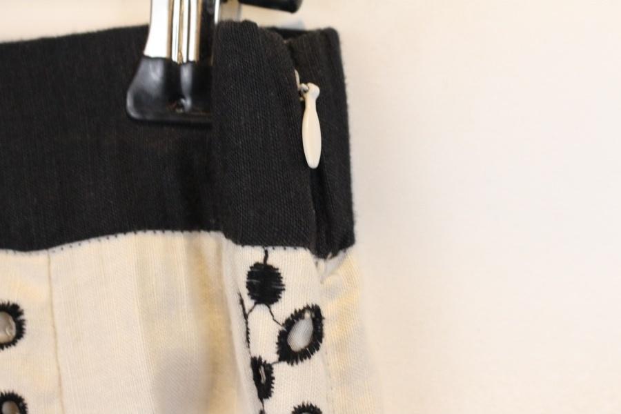 TYCHEZ VINTAGE LINEN 린넨54% 블랙 플라워펀칭 스커트 7