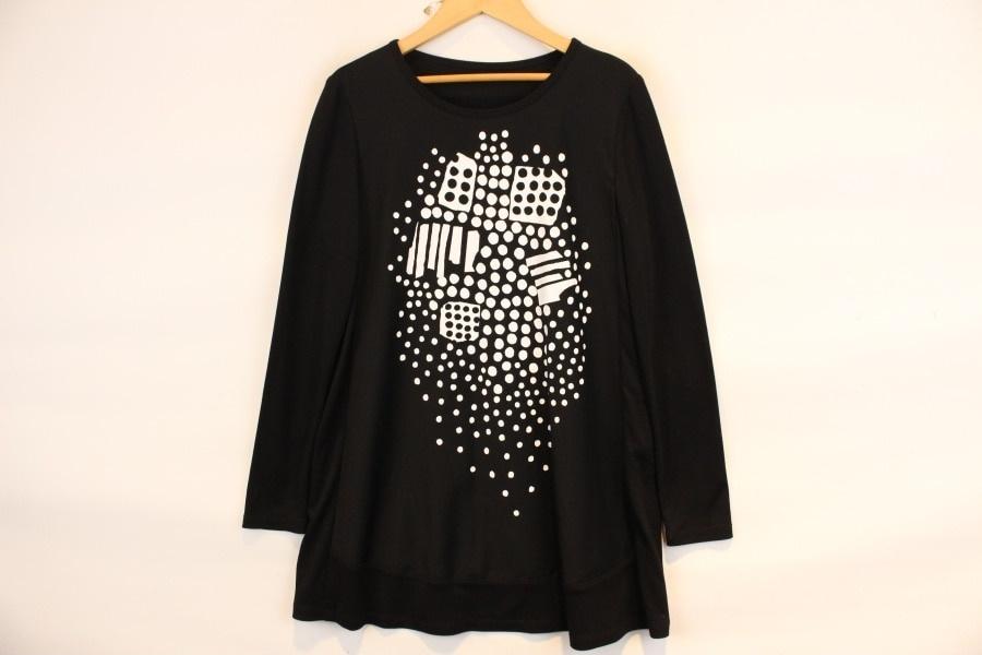 ESSENTIEL HIROKO BIS 히로코 코시노 화이트패턴 블랙탑 2