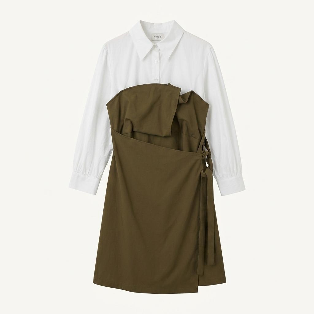 eMi+ khaki wrap design onepiece 1