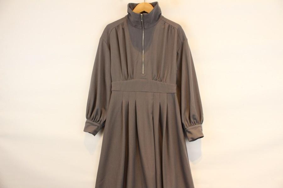 Rag Out high string gray onepiece 하이넥 집업카라 그레이 원피스 2