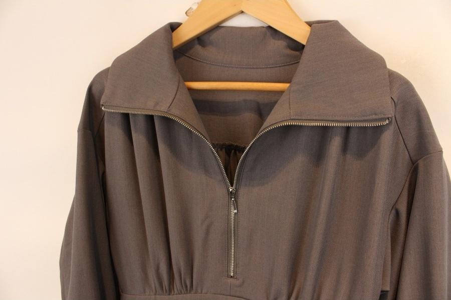 Rag Out high string gray onepiece 하이넥 집업카라 그레이 원피스 7
