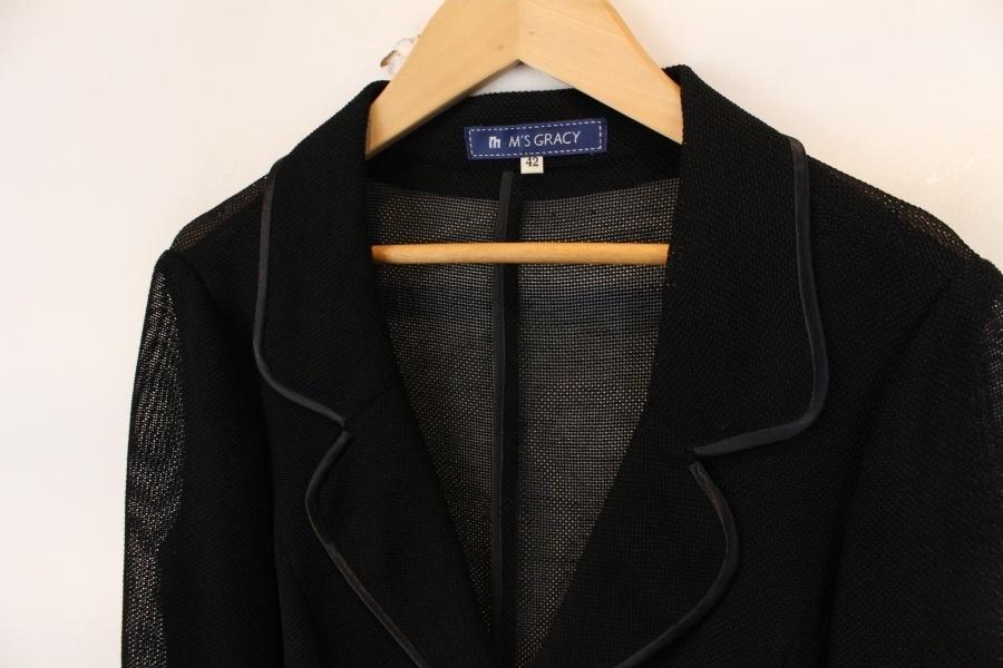 M's GRACY LINEN11% 블랙 린넨 시스루 자켓 5