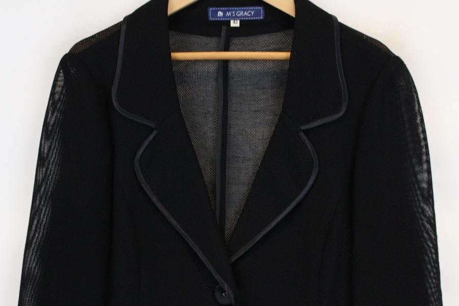 M's GRACY LINEN11% 블랙 린넨 시스루 자켓 3