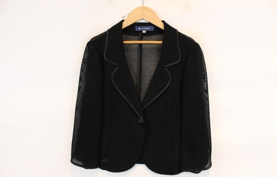 M's GRACY LINEN11% 블랙 린넨 시스루 자켓 2