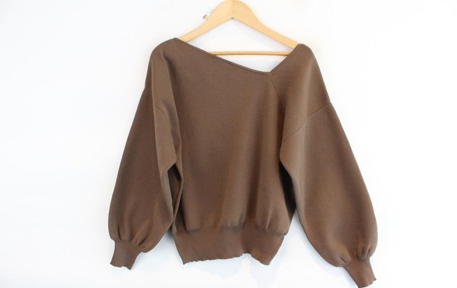 TYCHEZ VINTAGE unbalance knit top 2