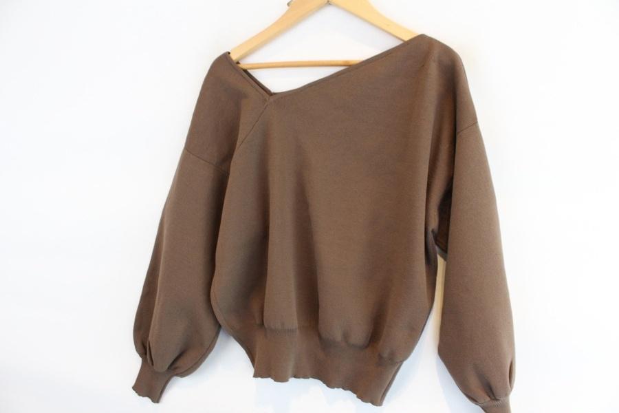 TYCHEZ VINTAGE unbalance knit top 8