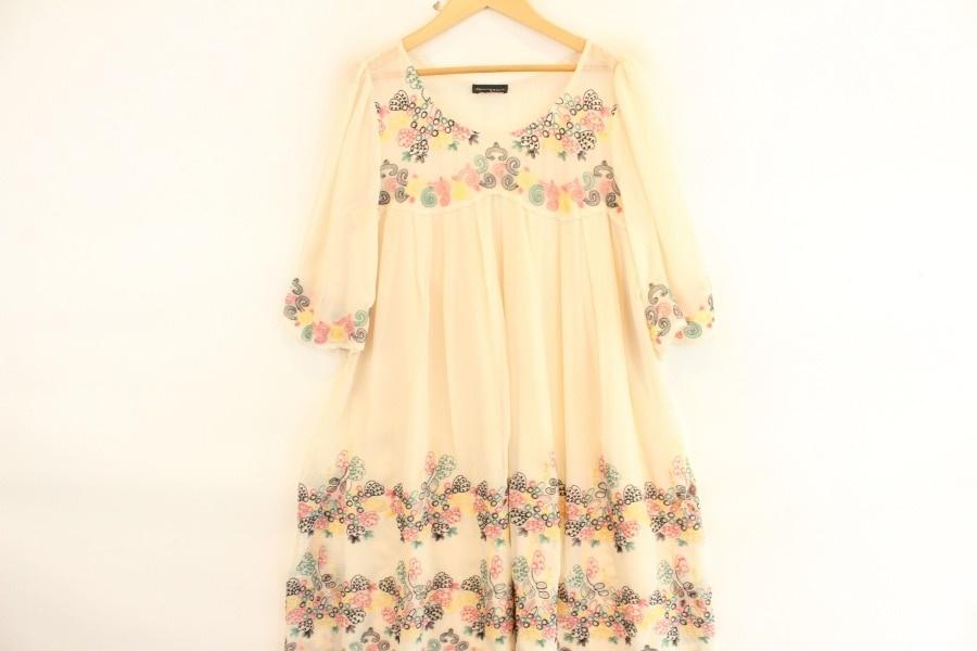 REBEECA by Lily 실크100% color stitch see through 2