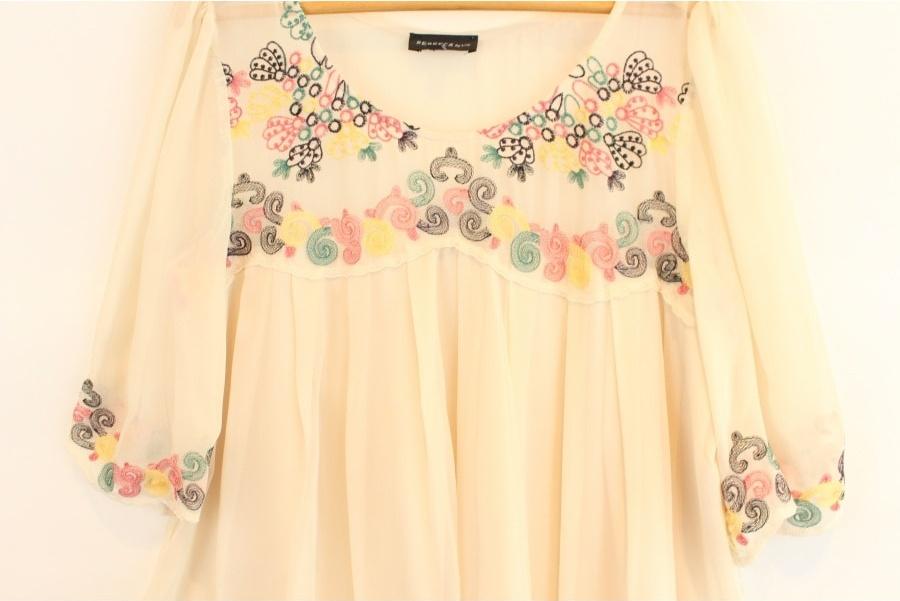 REBEECA by Lily 실크100% color stitch see through 4