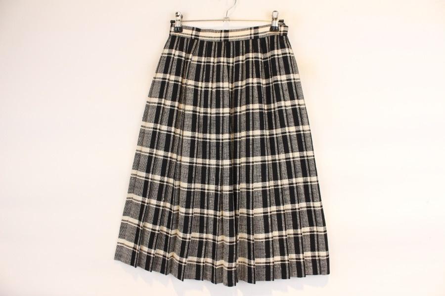 TYCHEZ VINTAGE 실크+린넨 혼방 패턴 플리츠 스커트 2