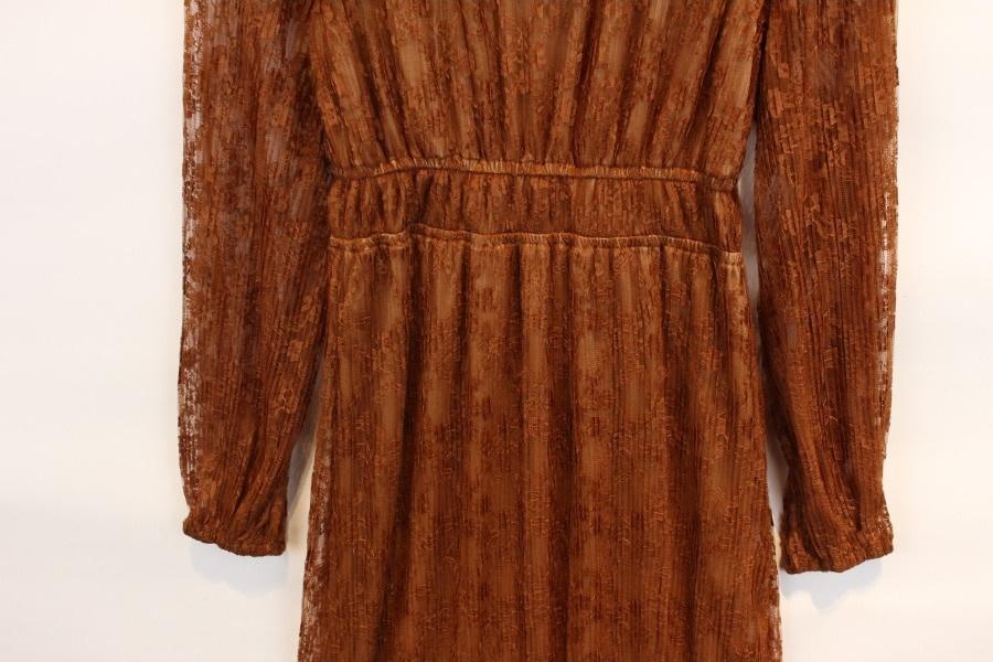 CLEAR POLY brown flower lace onepiece 6