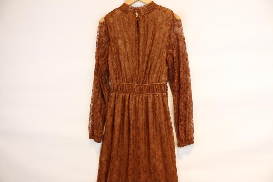 CLEAR POLY brown flower lace onepiece 11