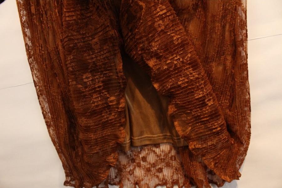 CLEAR POLY brown flower lace onepiece 9