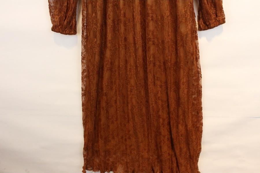CLEAR POLY brown flower lace onepiece 7