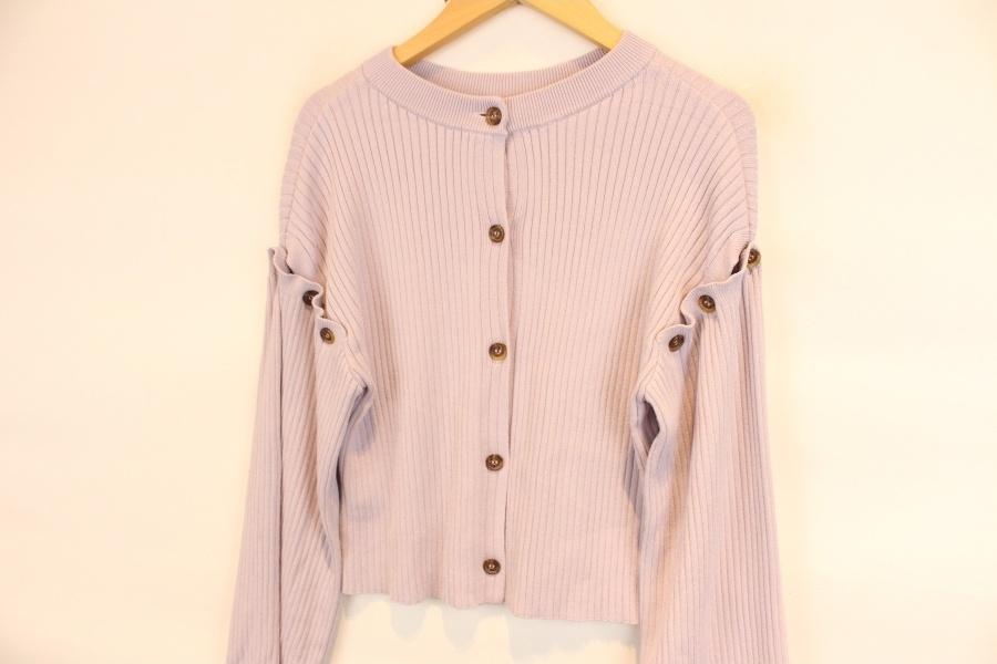NICE CLAUP RAYON NYLON light purple cardigan 7